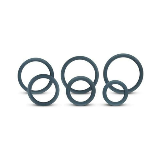 Boners 6 Pc Wide Cock Ring Set - Black - SexToy.com